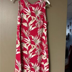 Tommy Bahama Red Tropical Print Midi Dress